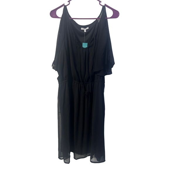 Maurices Dresses & Skirts - Maurices Cold Shoulder Dress Womens L Black NWT Chiffon